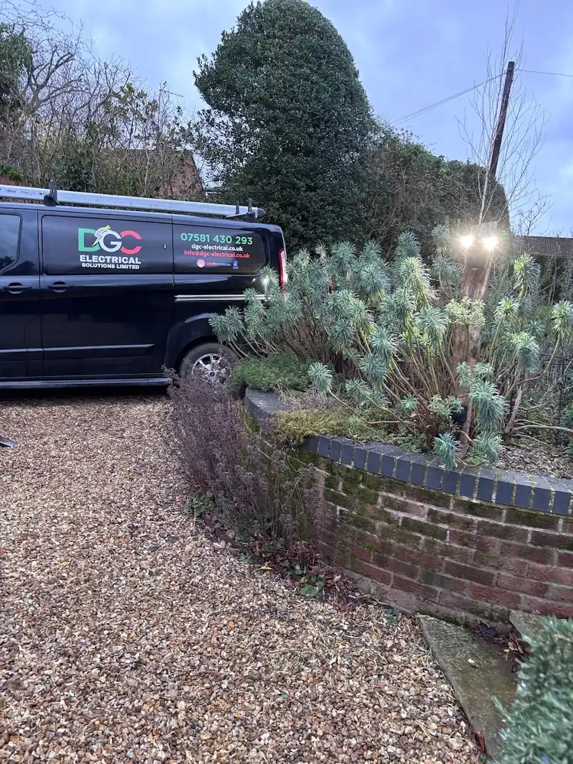 DGC Electrical Solutions work van in Solihull