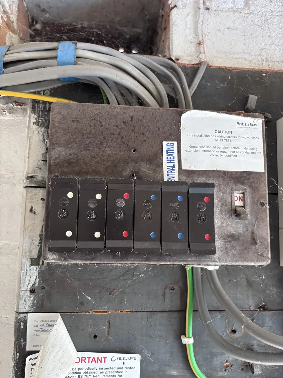 Old fuse board due for replacement in a Solihull home