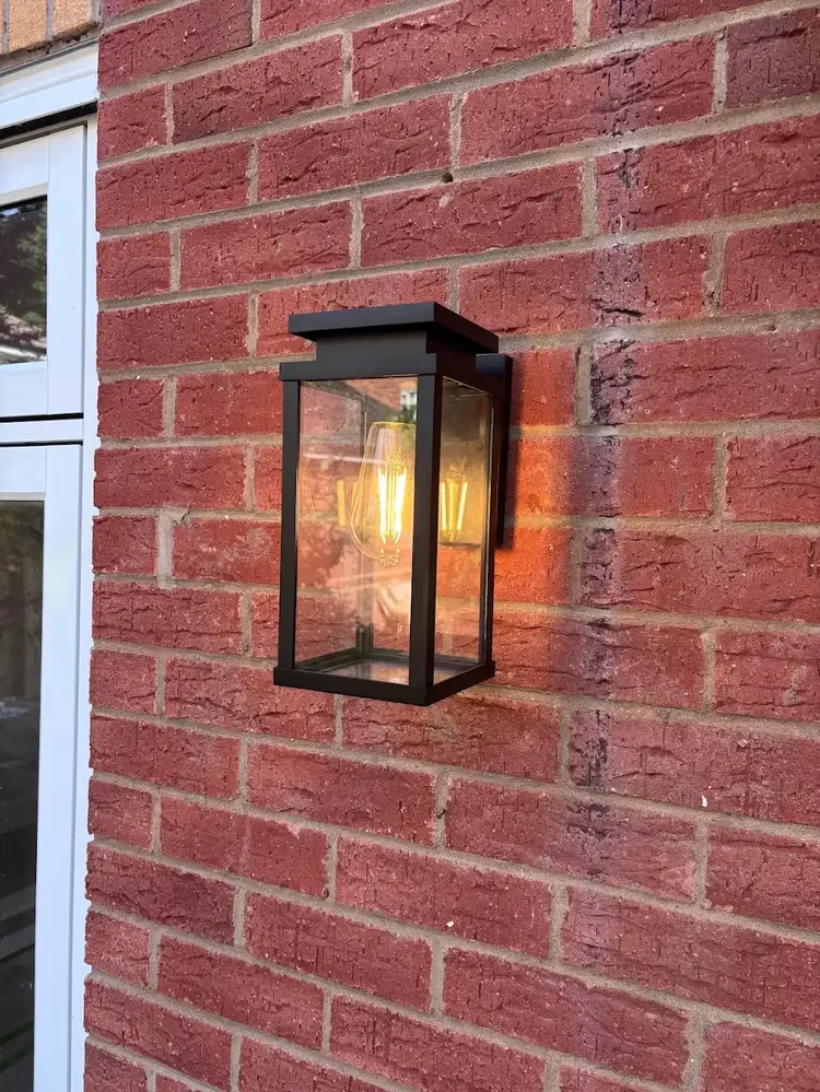 Outdoor wall light installed on a brick wall in the West Midlands